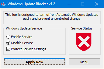 برنامه windows update blocker