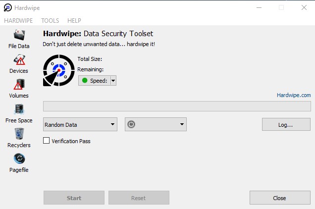 محیط نرم افزار hardwipe 