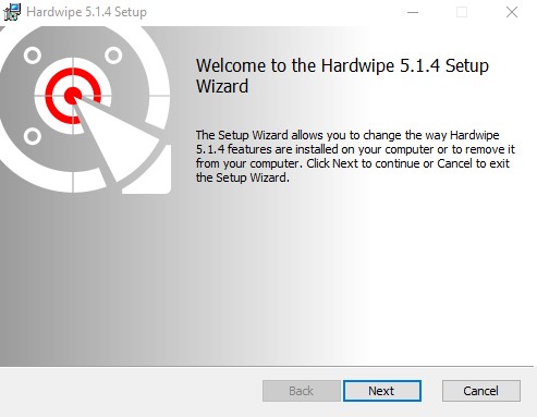 مراحل نصب نرم افزار hardwipe
