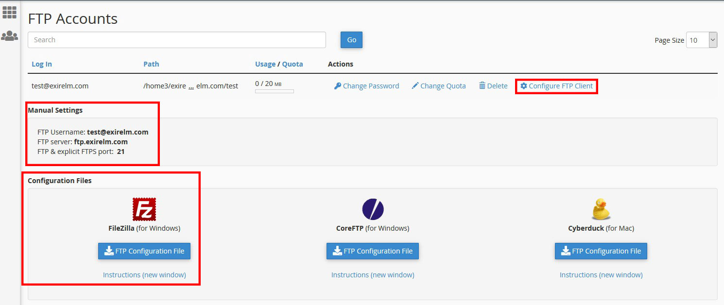 Configure FTP Client