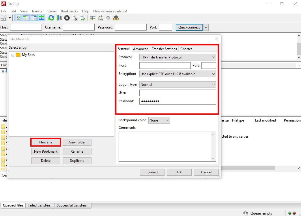 Ftp Account FileZilla