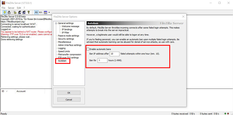 autoban filezilla