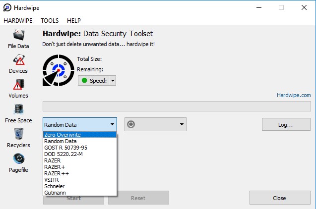 قابلیت های نرم افزار hardwipe