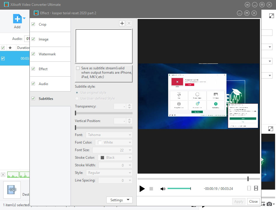 زیرنویس نرم افزار xilisoft video converter